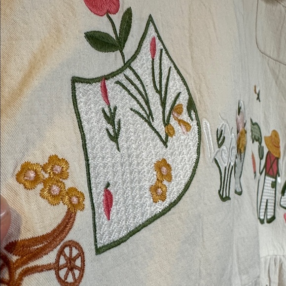 NWOT NITTA Collection Cream Embroidered Lace Top Sz S/M - Picture 8 of 13